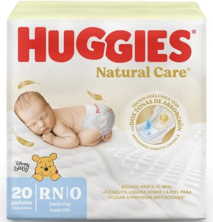 Huggies Natural Care Pañales Talla RN 20 Unidades